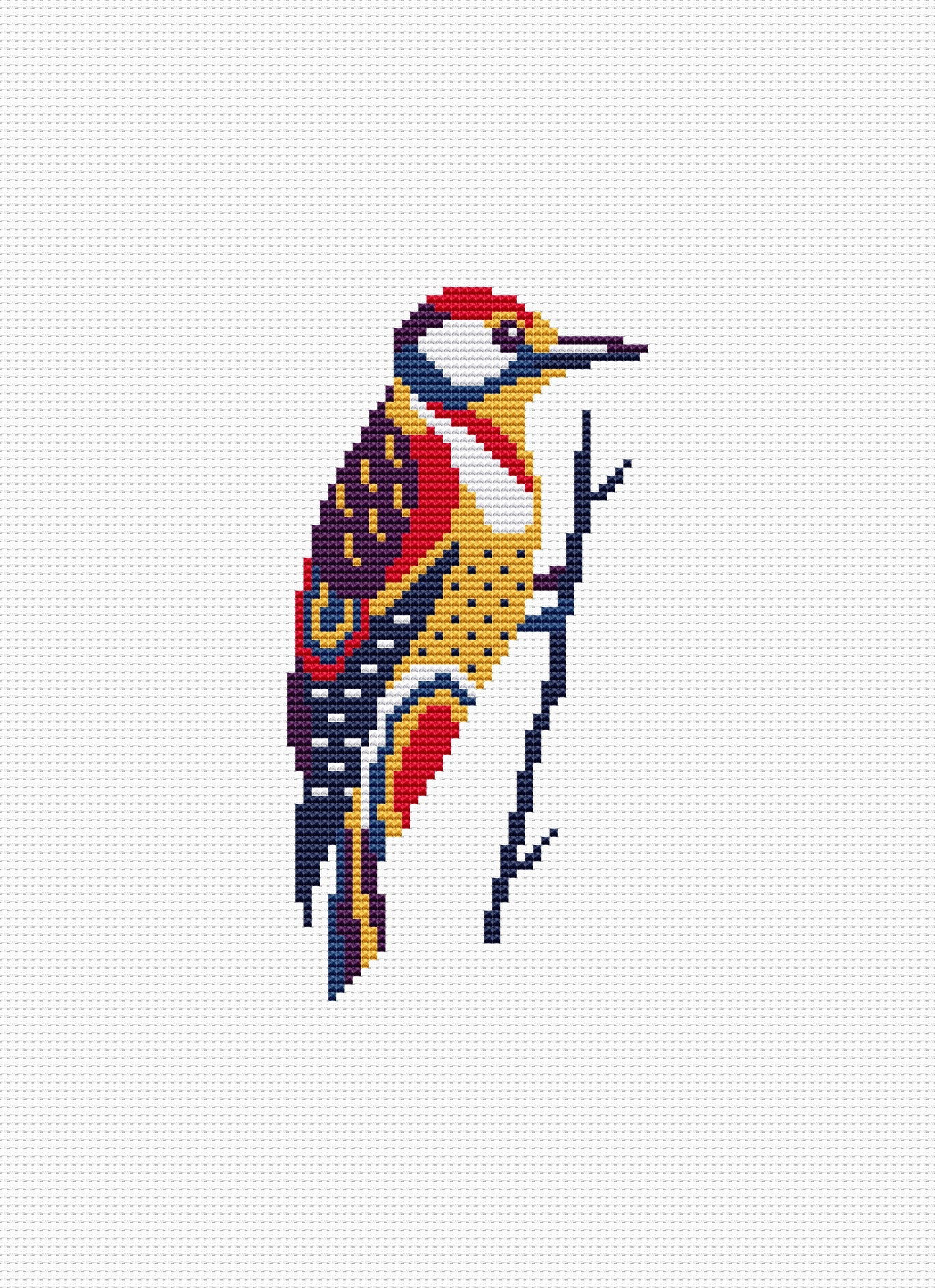 Woodpecker cross stitch pattern
