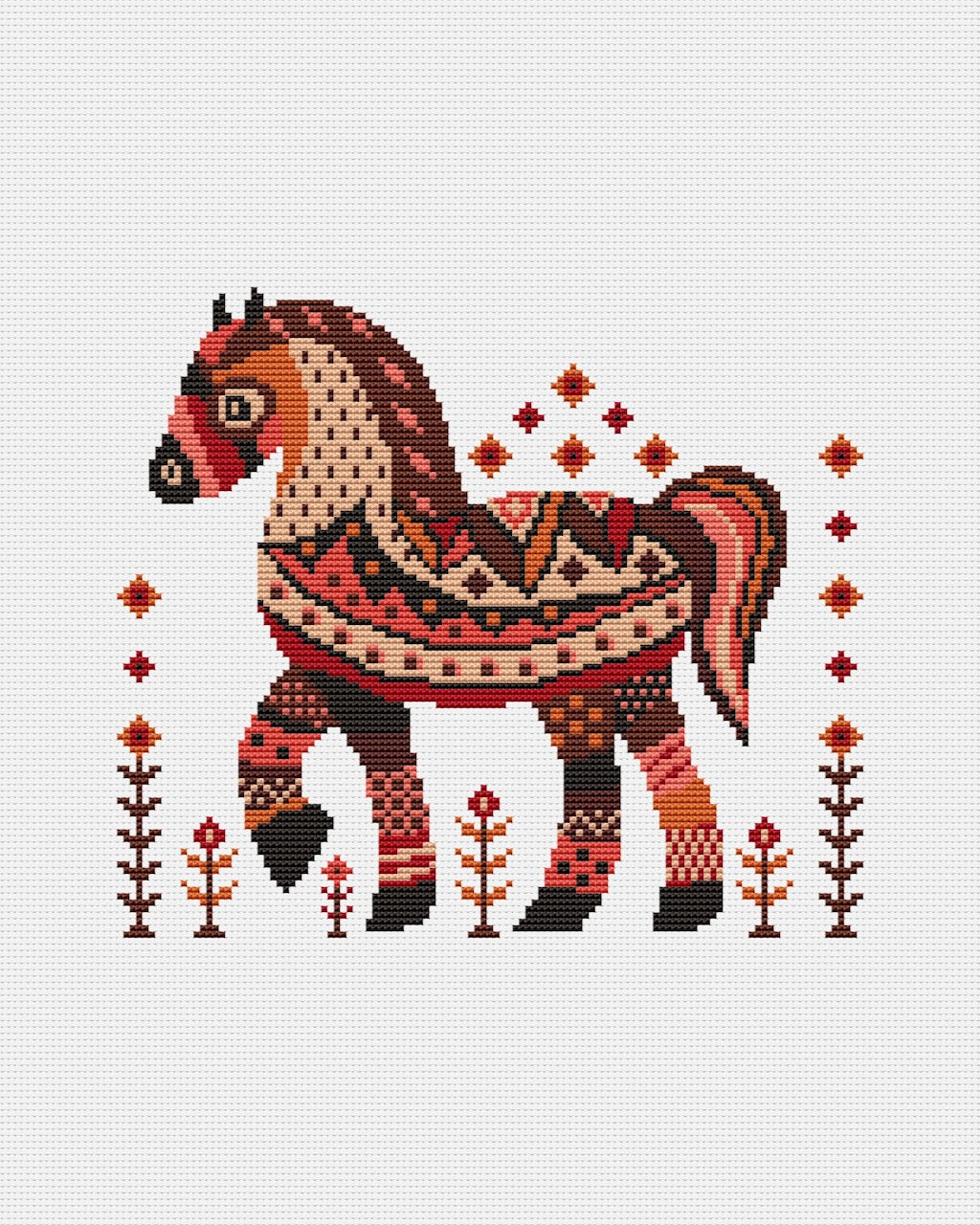 Horse cross stitch pattern