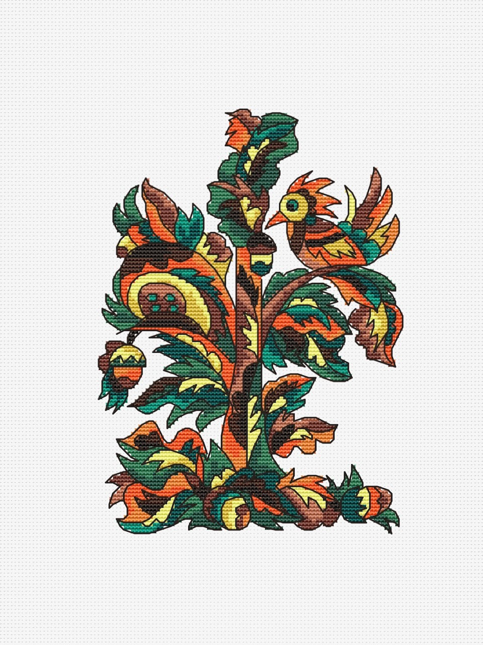 oak embroidery pattern