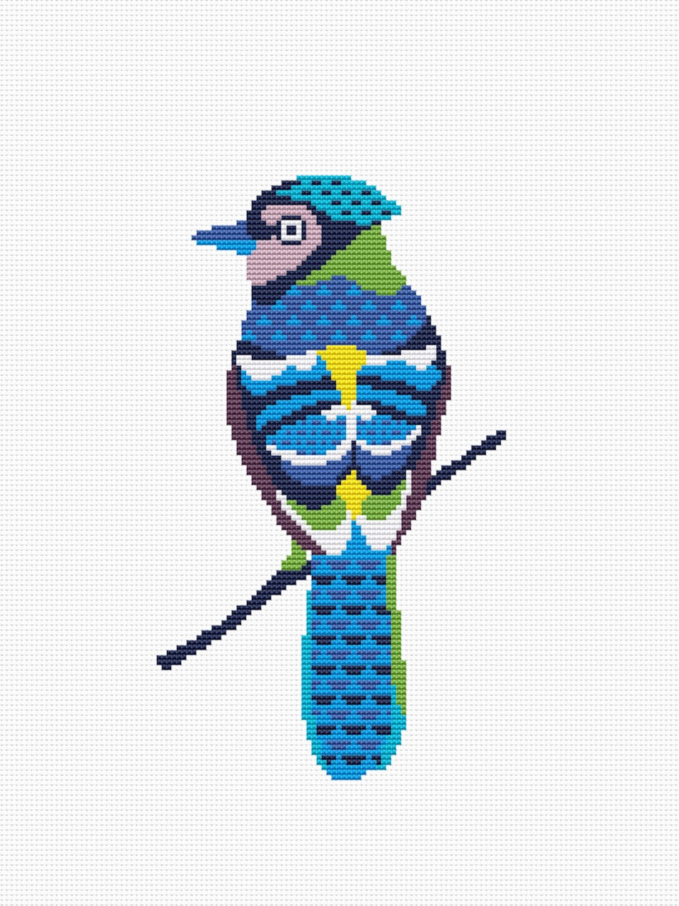 blue jay cross stitch pattern