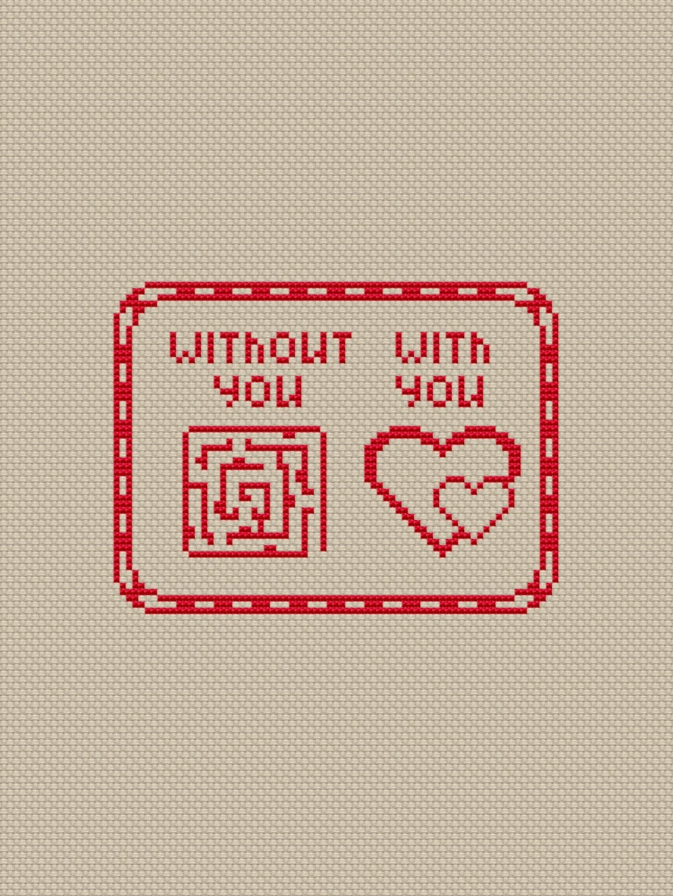 I love you embroidery