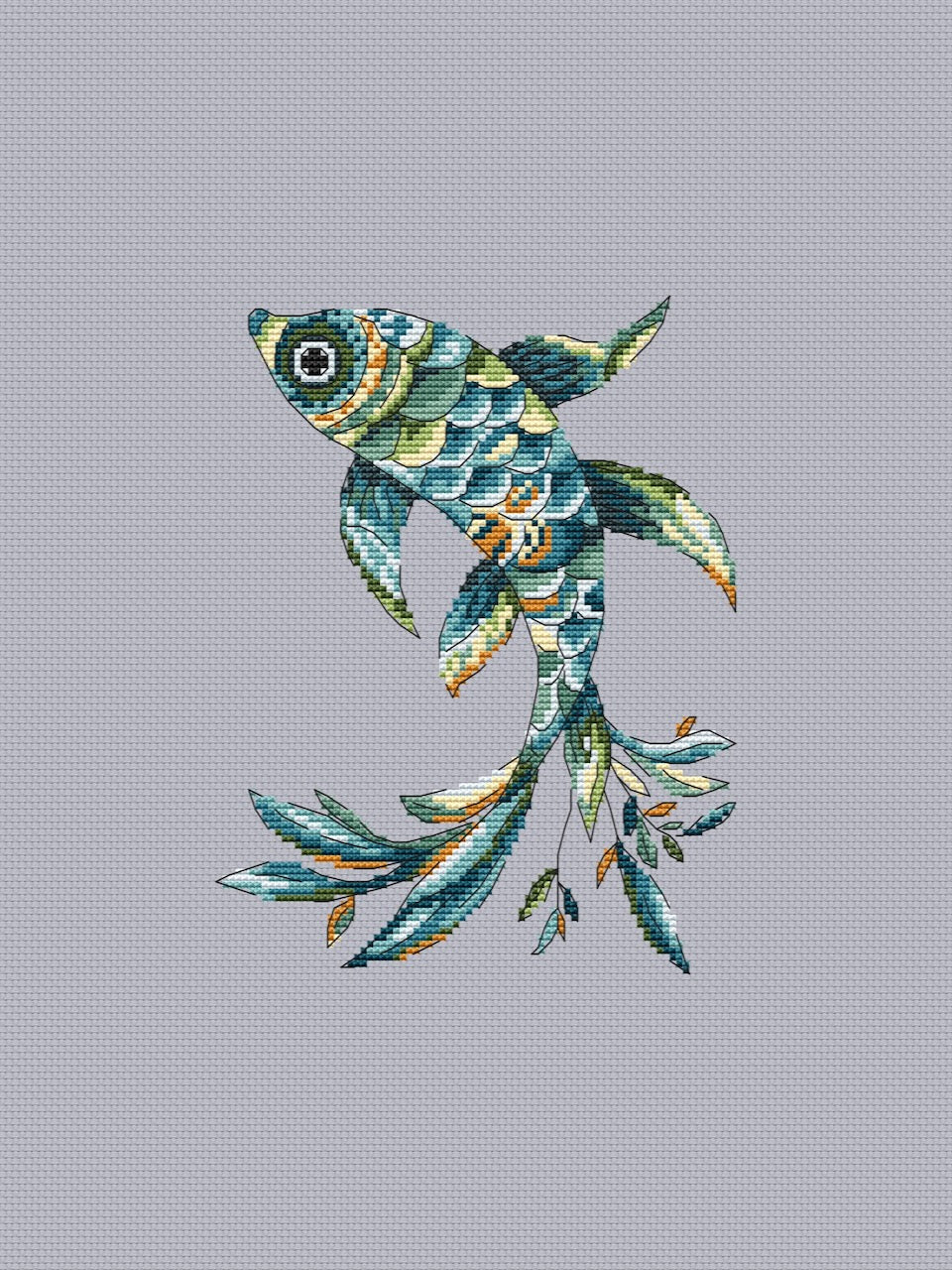 funny fish cross stitch