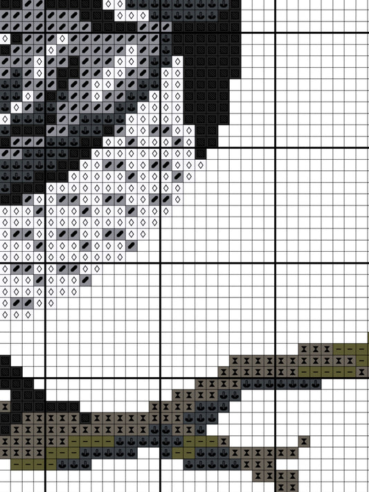 White Wagtail Cross Stitch Pattern