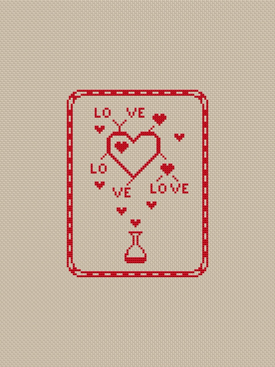 Valentine's day cross stitch pattern