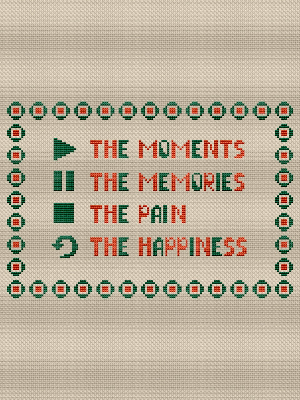 Music embroidery pattern