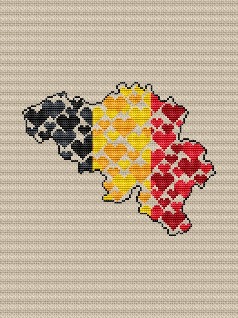 flag Belgium cross stitch