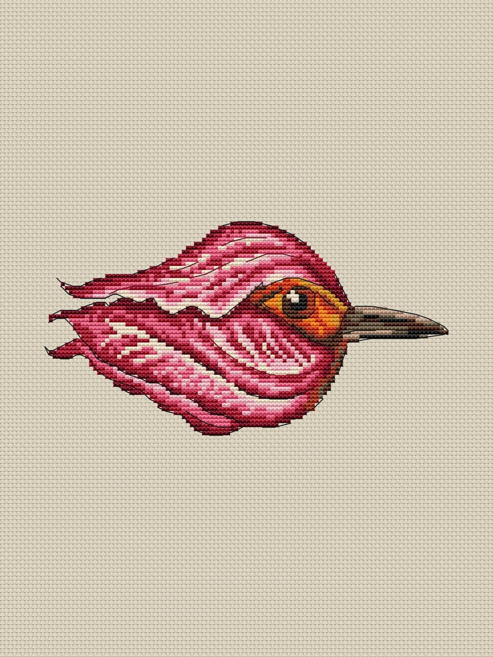 Tulip bird cross stitch pattern