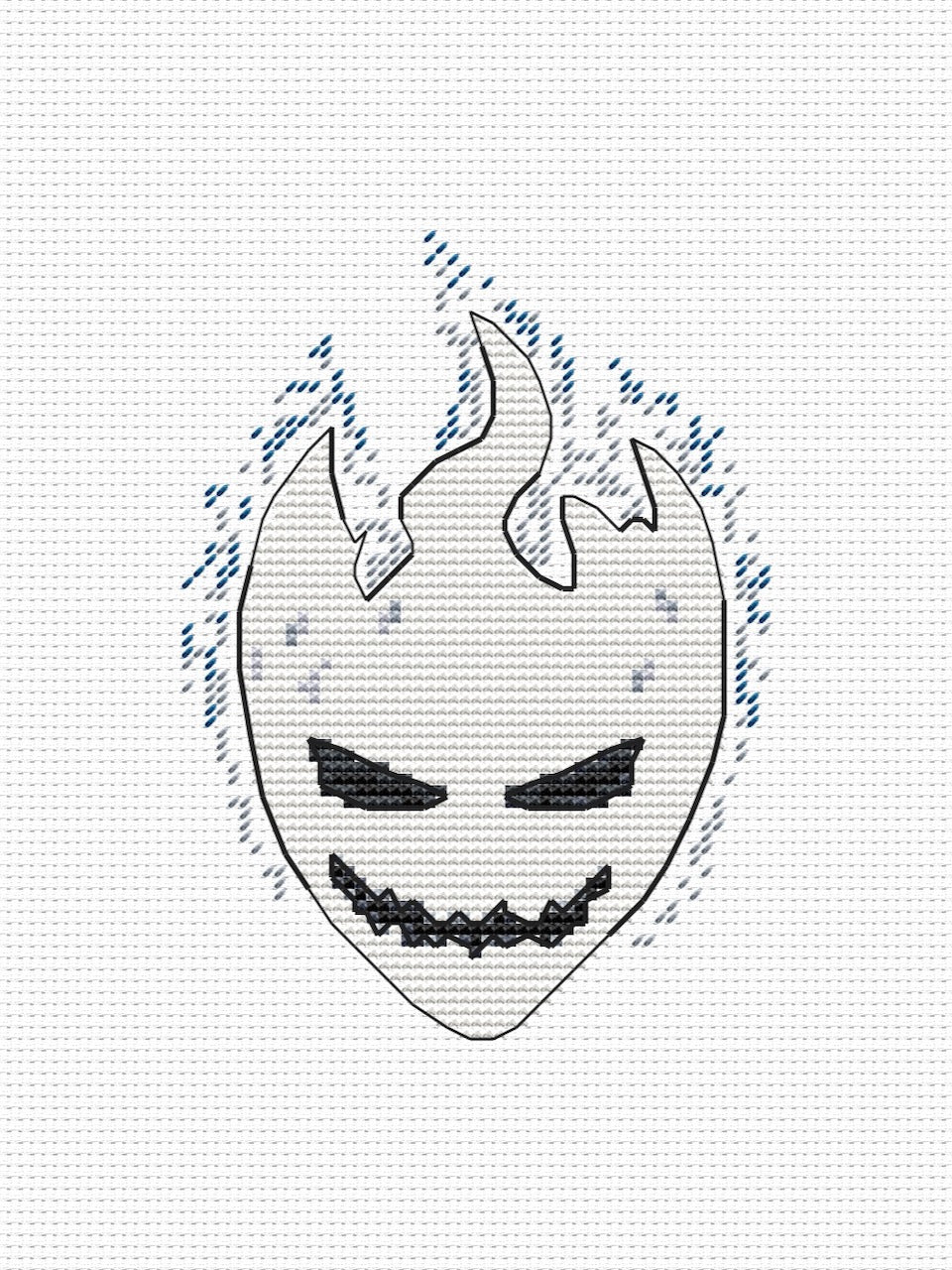 White mask cross stitch pattern