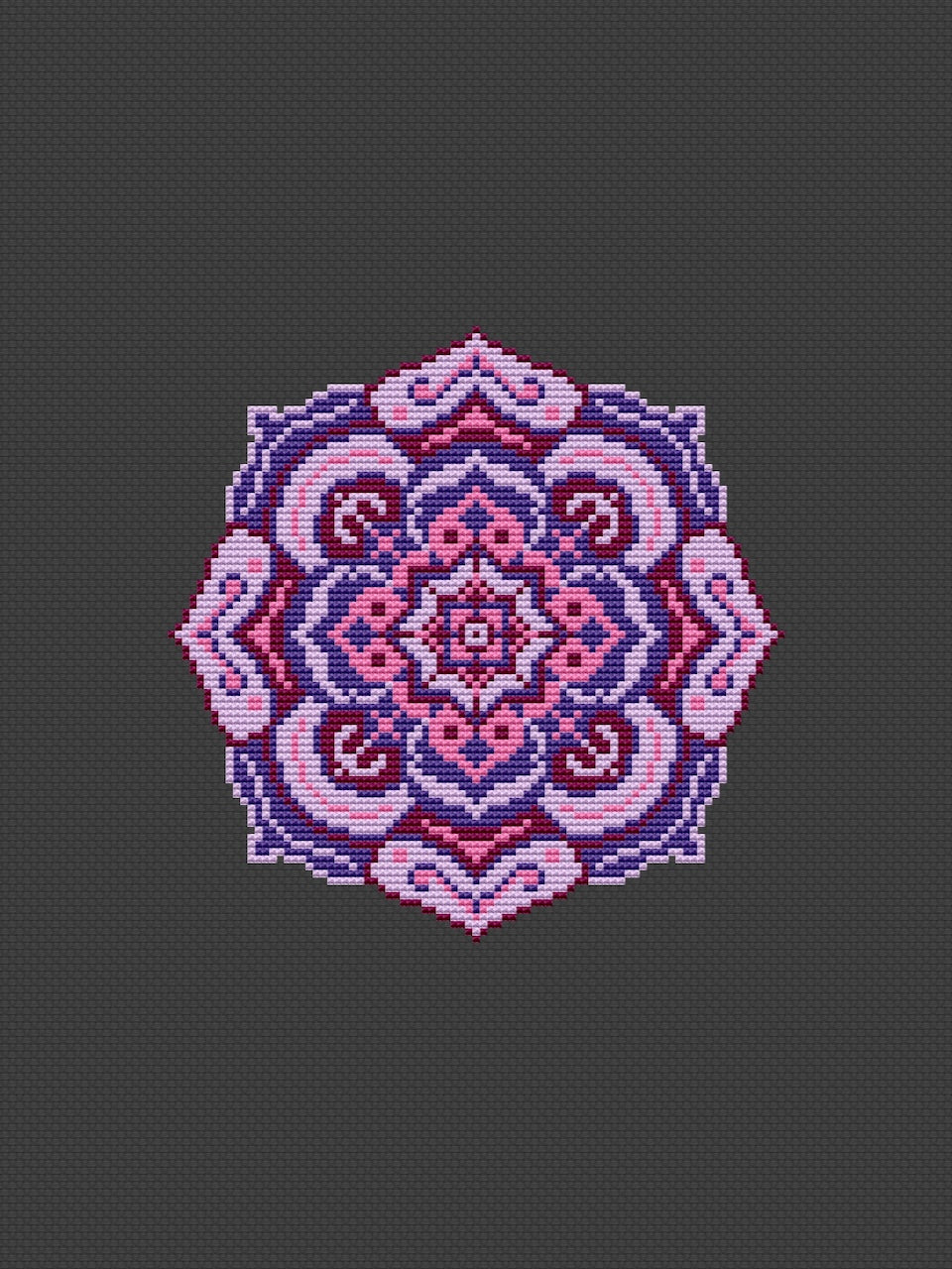 floral mandala cross stitch pattern