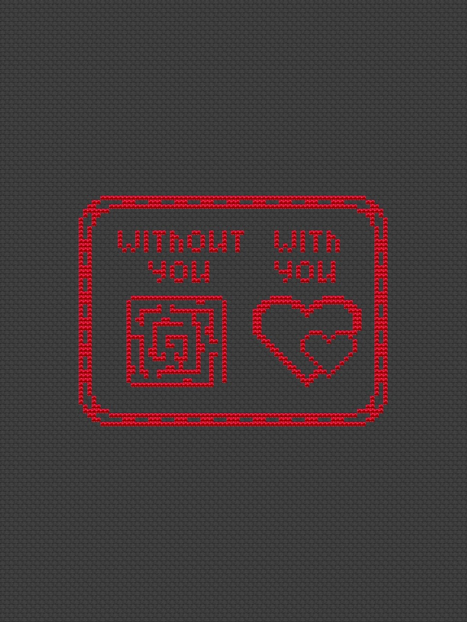 love funny cross stitch pattern