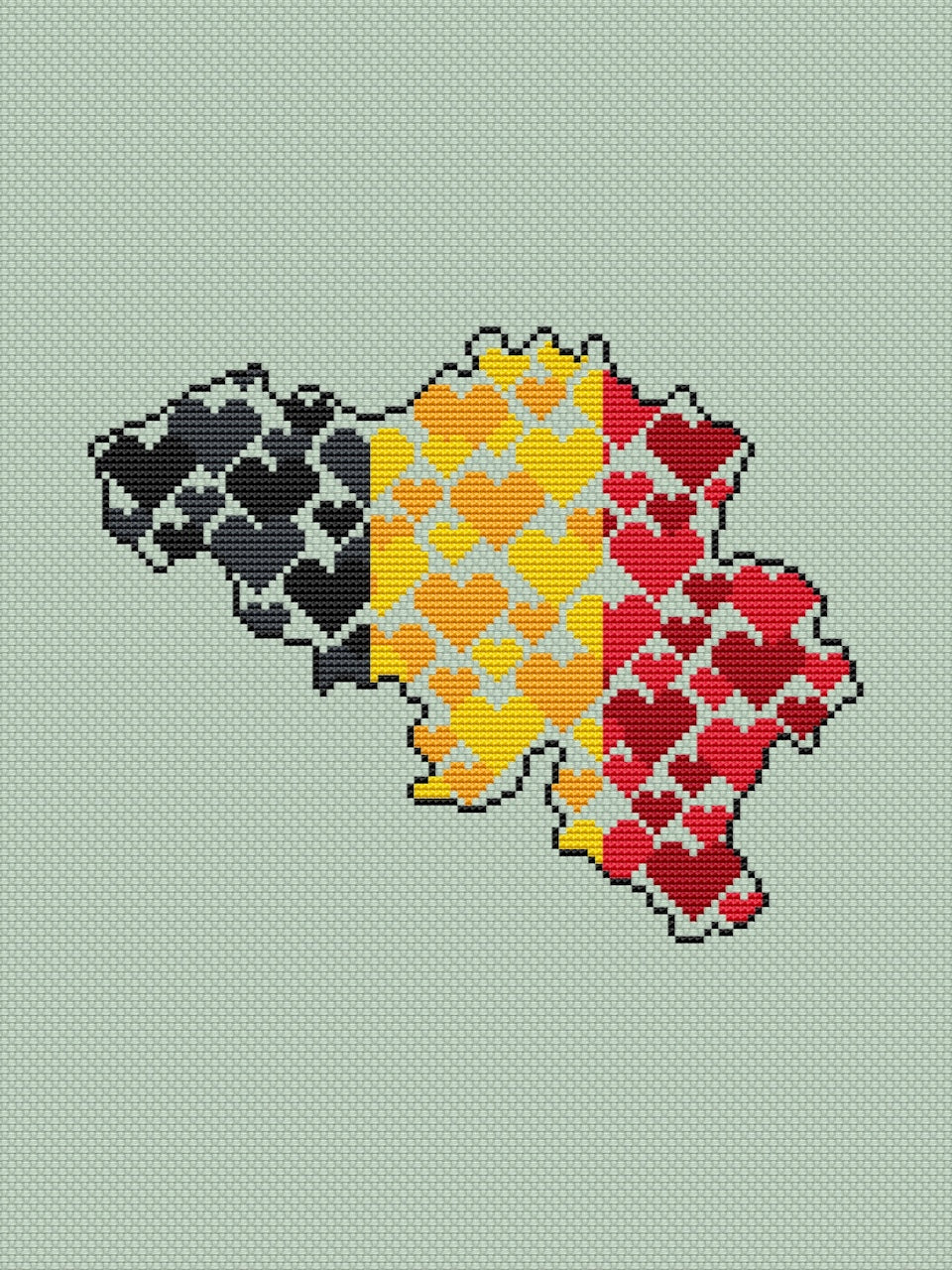 flag Belgium free cross stitch