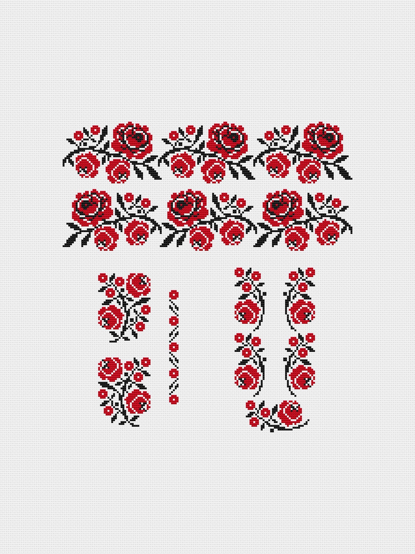 Embroidery for clothing - cross stitch pattern