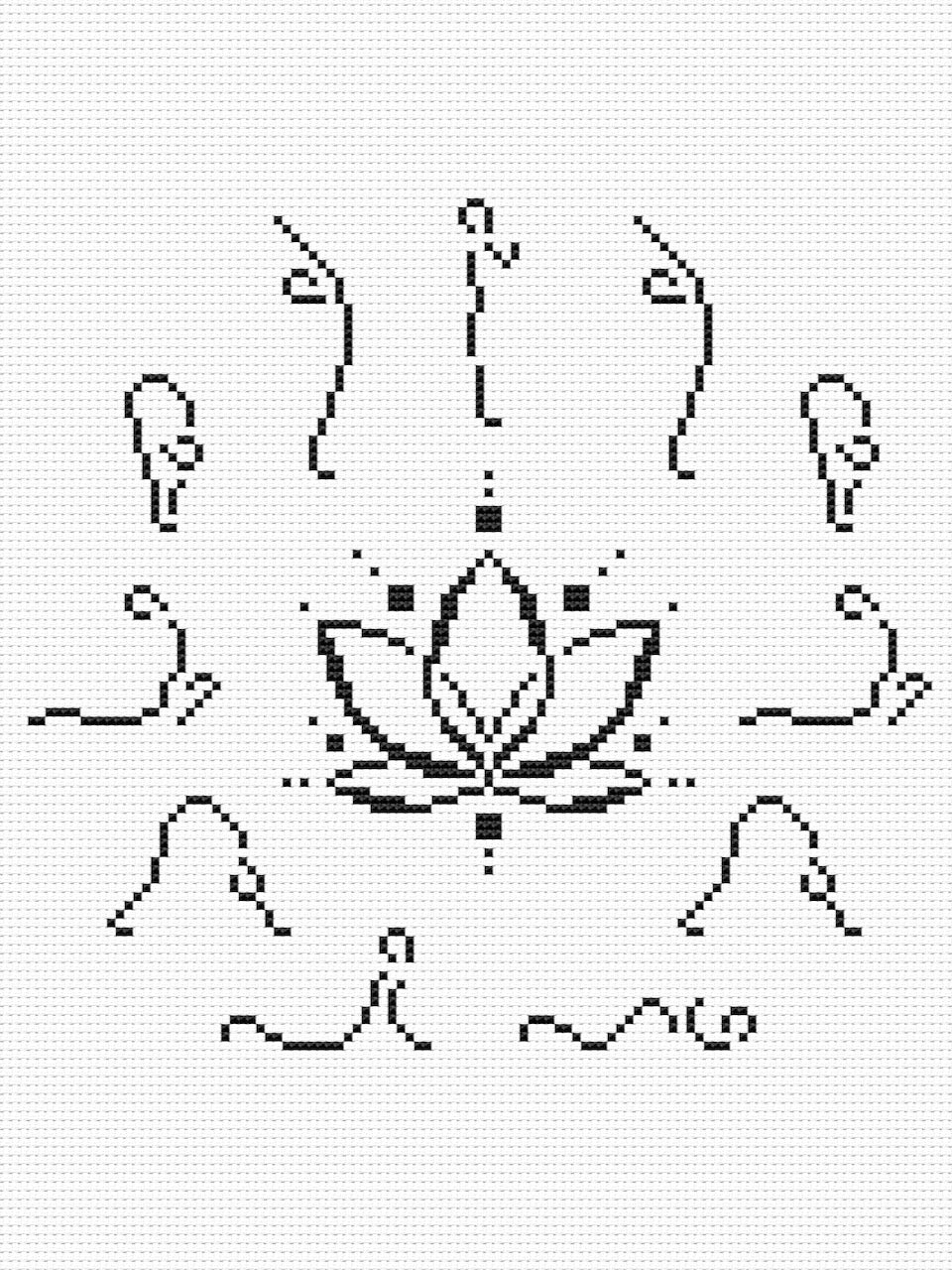 namaste cross stitch pattern