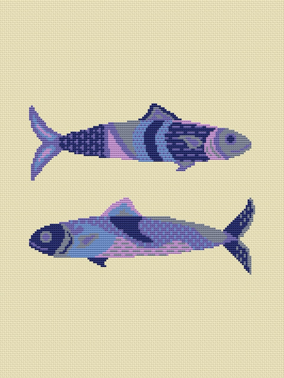 couple of fish cross stitch pattern