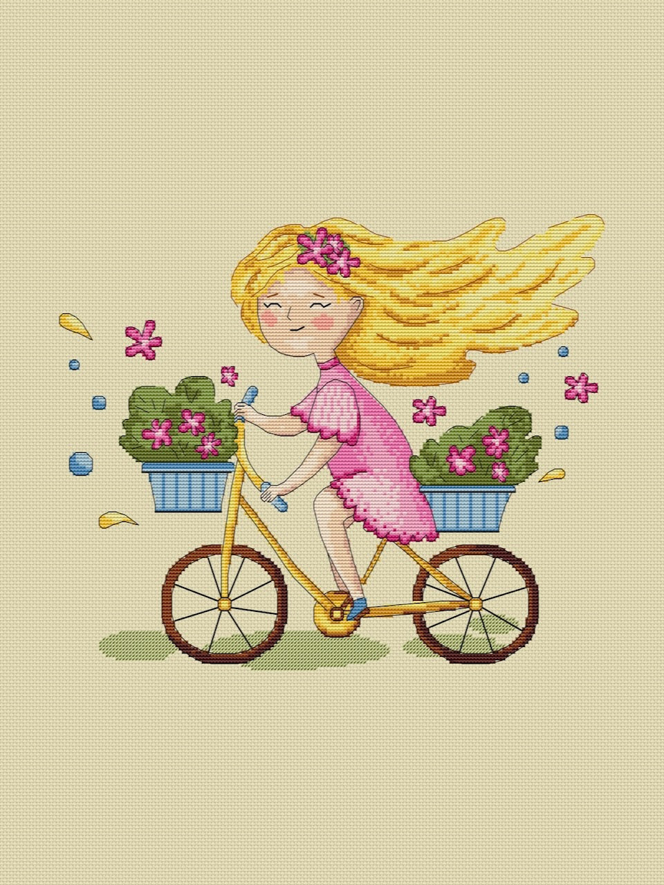 funny little girl cross stitch pattern