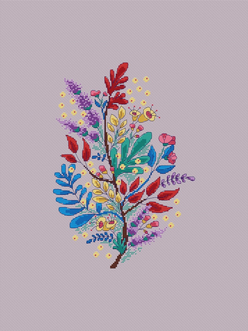 magic flowers cross stitch pattern