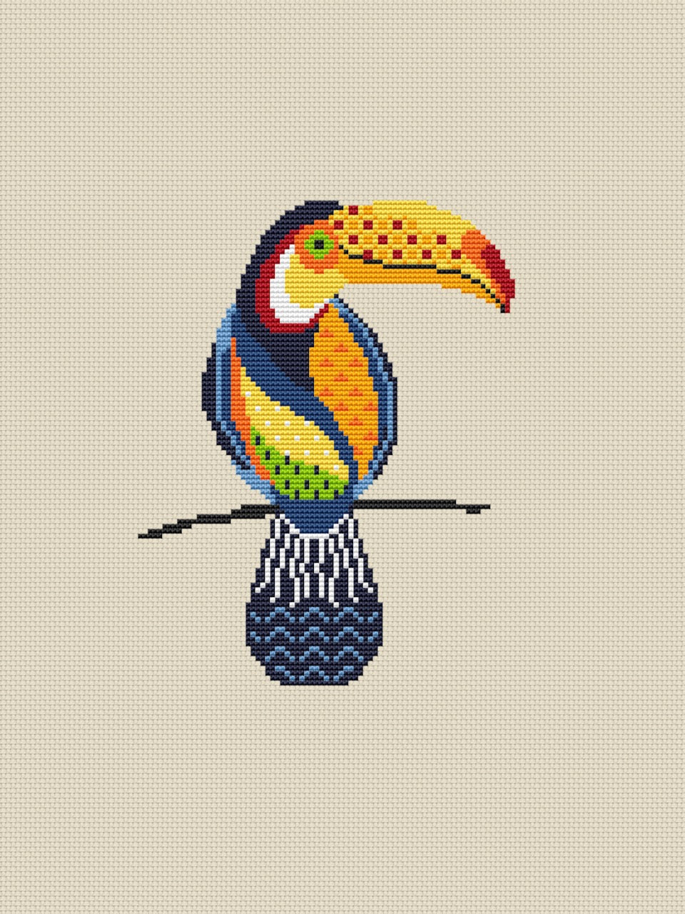 Toucan cross stitch pattern -3