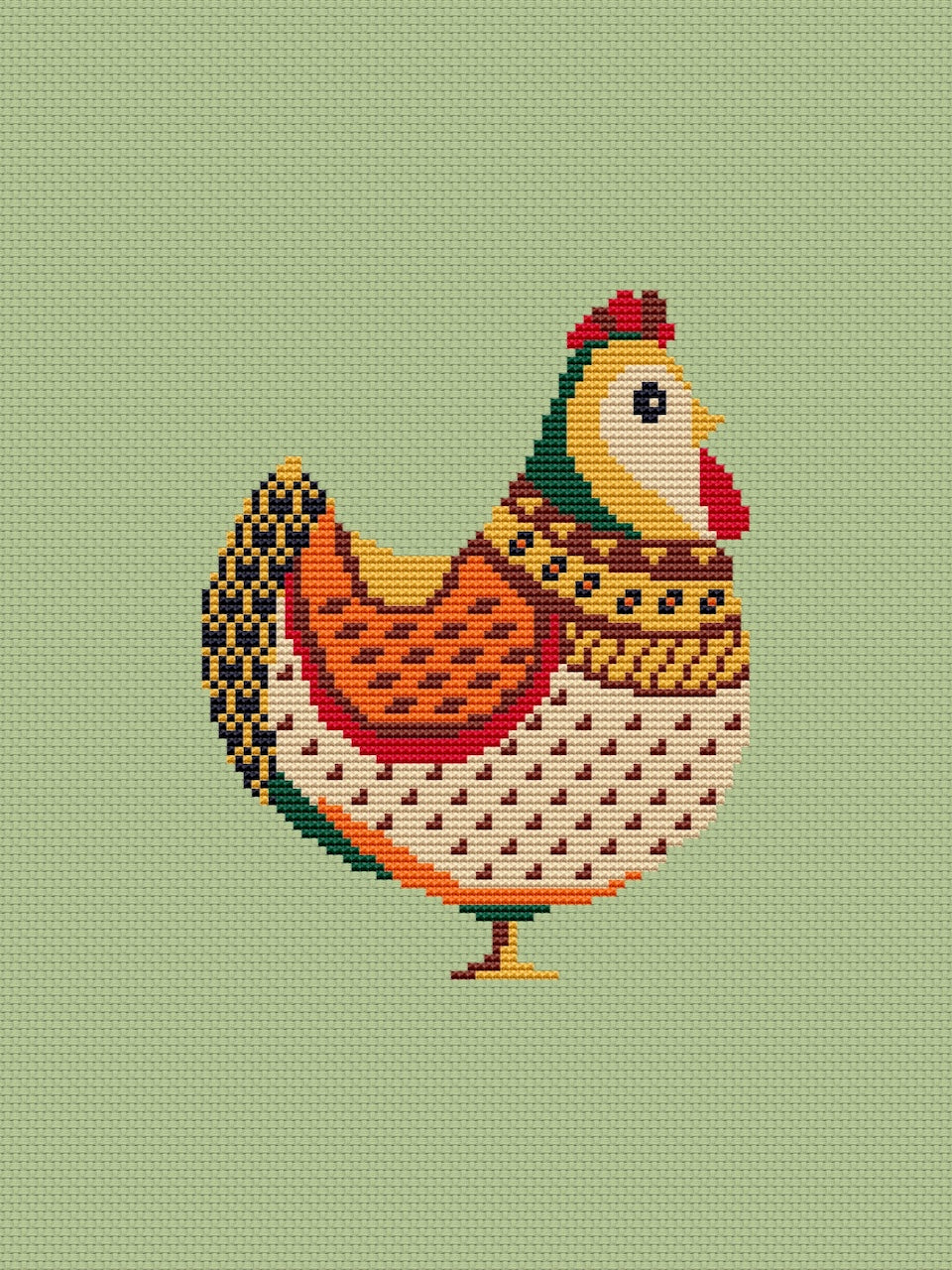 hen cross stitch pattern