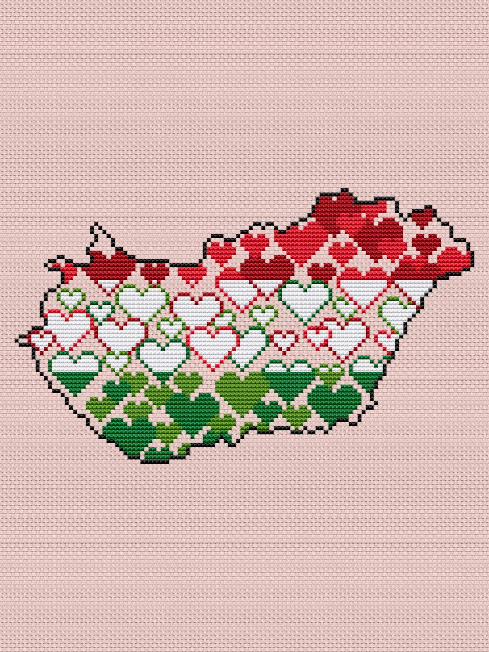 Hungary flag free embroidery