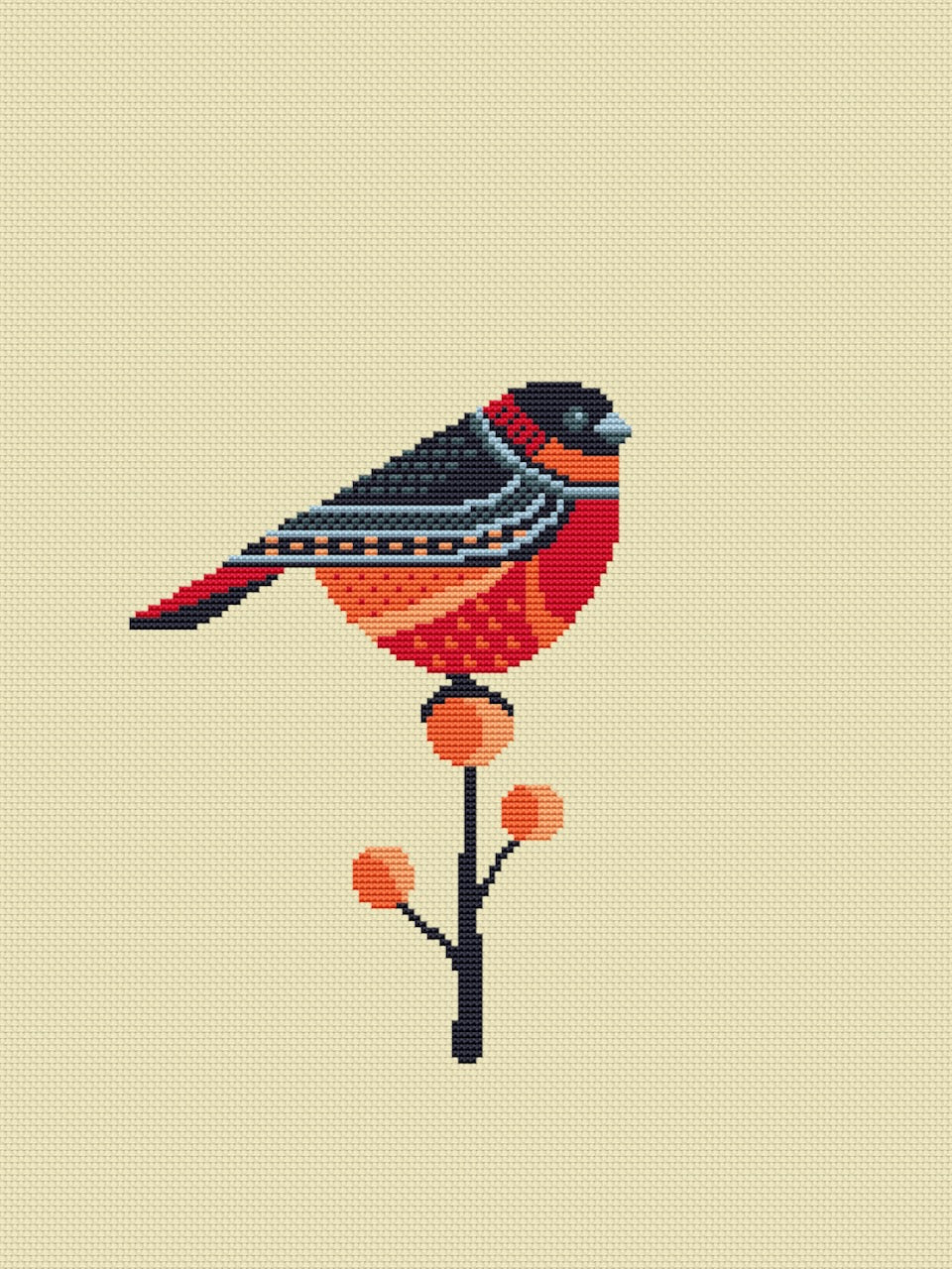 funny bird cross stitch pattern