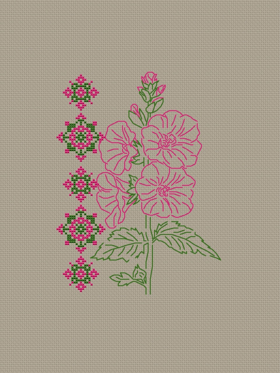 Hollyhocks counted chart