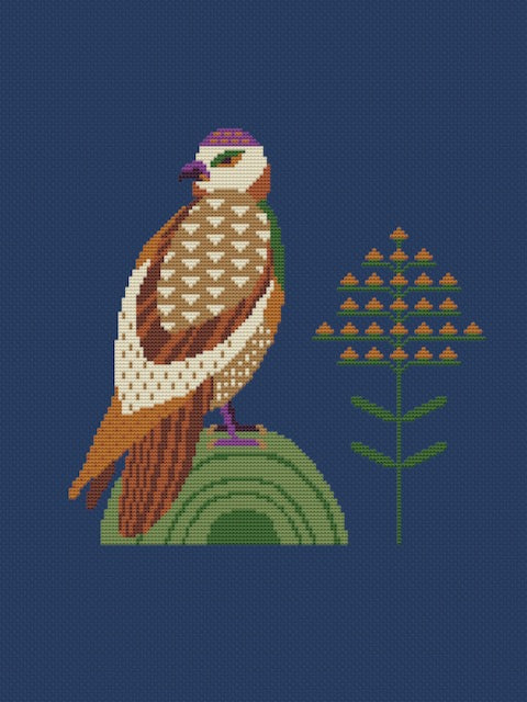 Falcon counted cross stitch chart