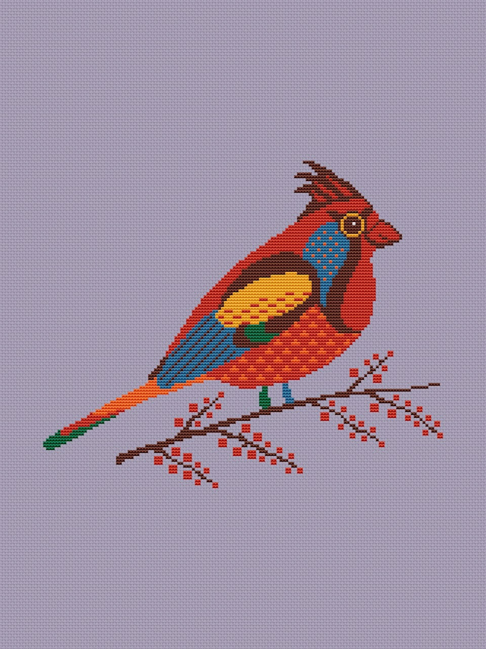 winter bird cross stitch