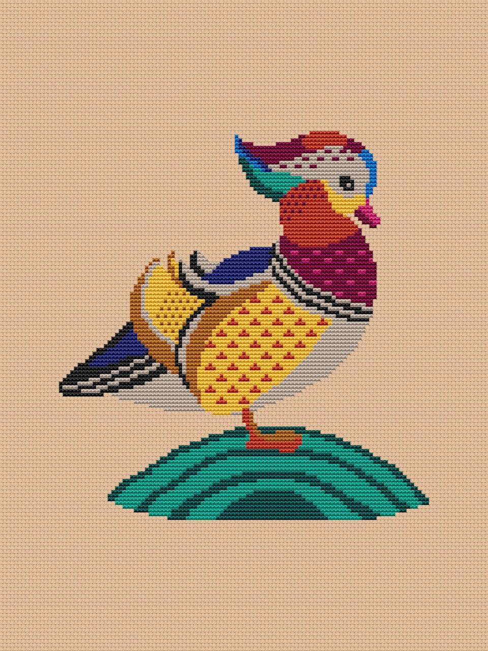 funny bird cross stitch pattern