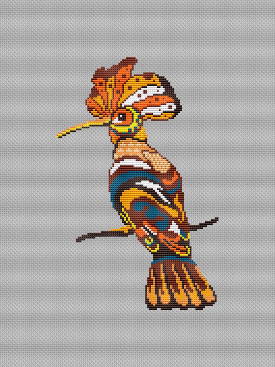 hoopoe embroidery