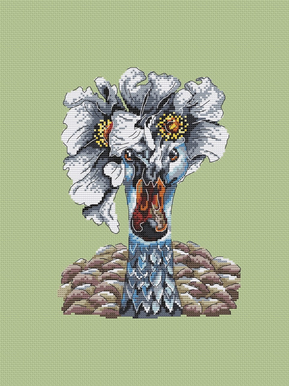 funny goose cross stitch pattern