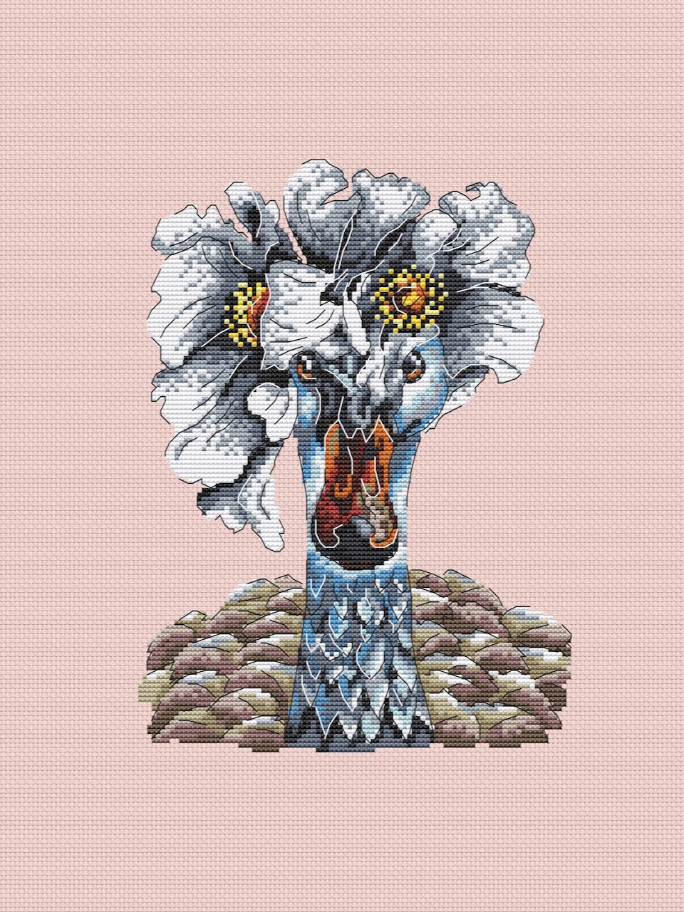 modern goose cross stitch pattern