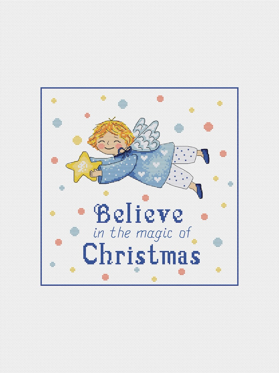 angel boy cross stitch pattern