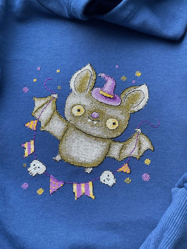 Cute Halloween bat - cross stitch pattern