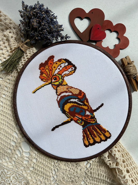 Hoopoe - cross stitch pattern