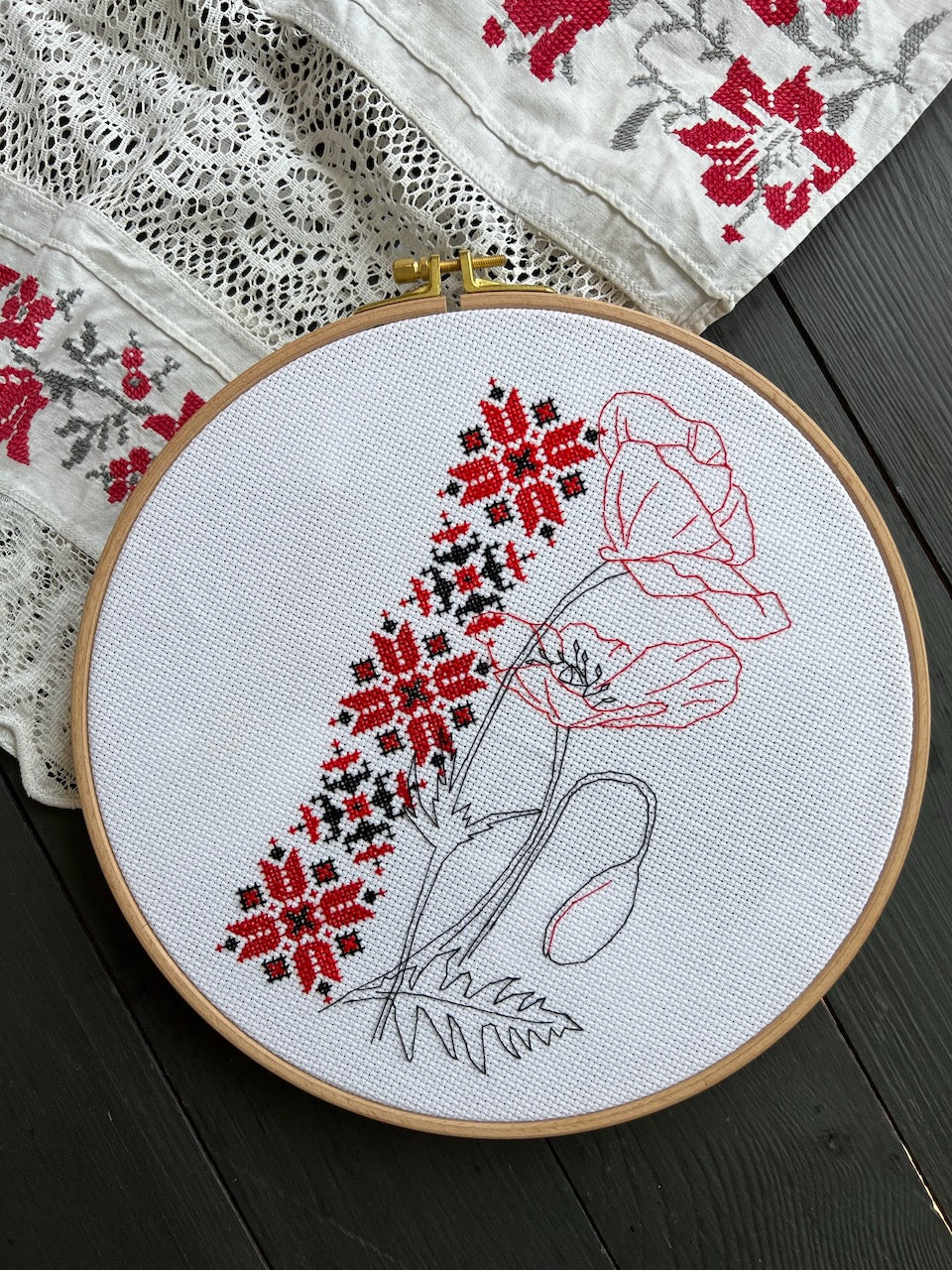 Poppies cross stitch pattern