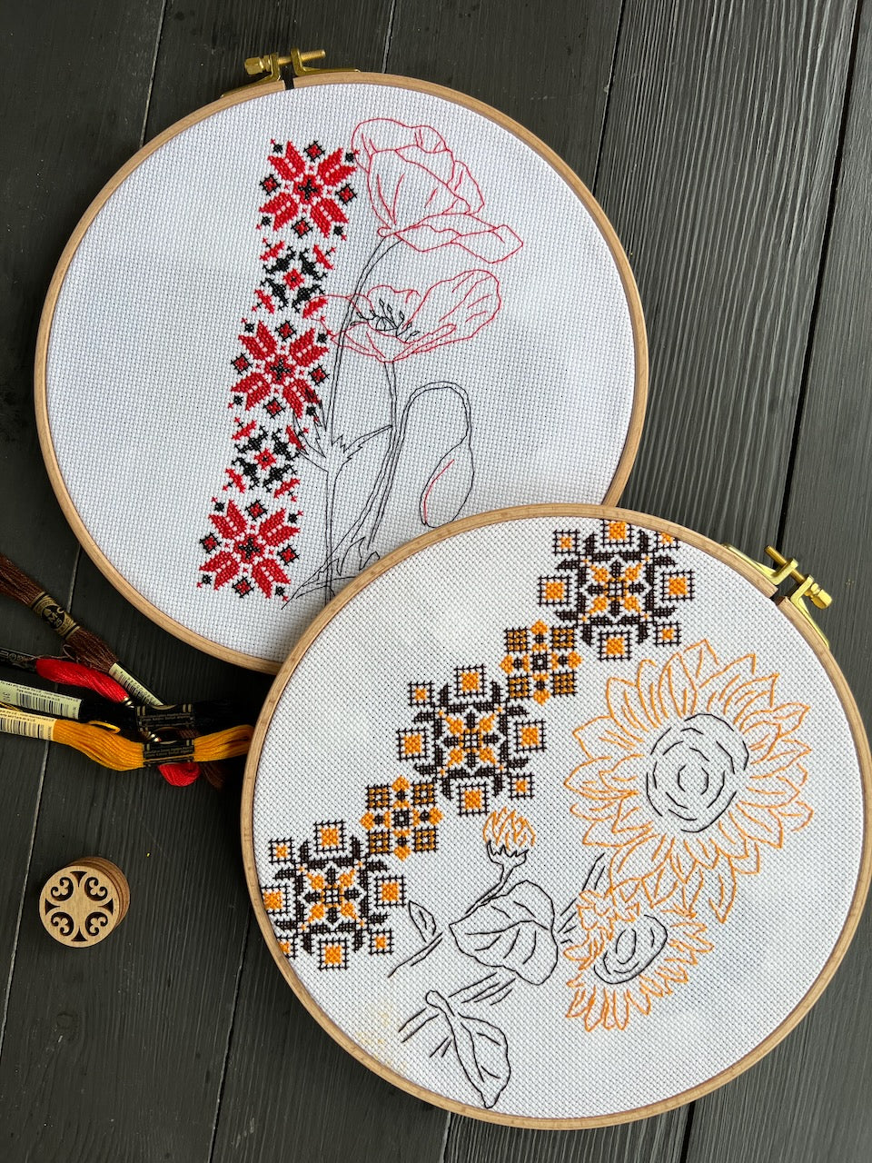 Sunflower Ornament - cross stitch pattern