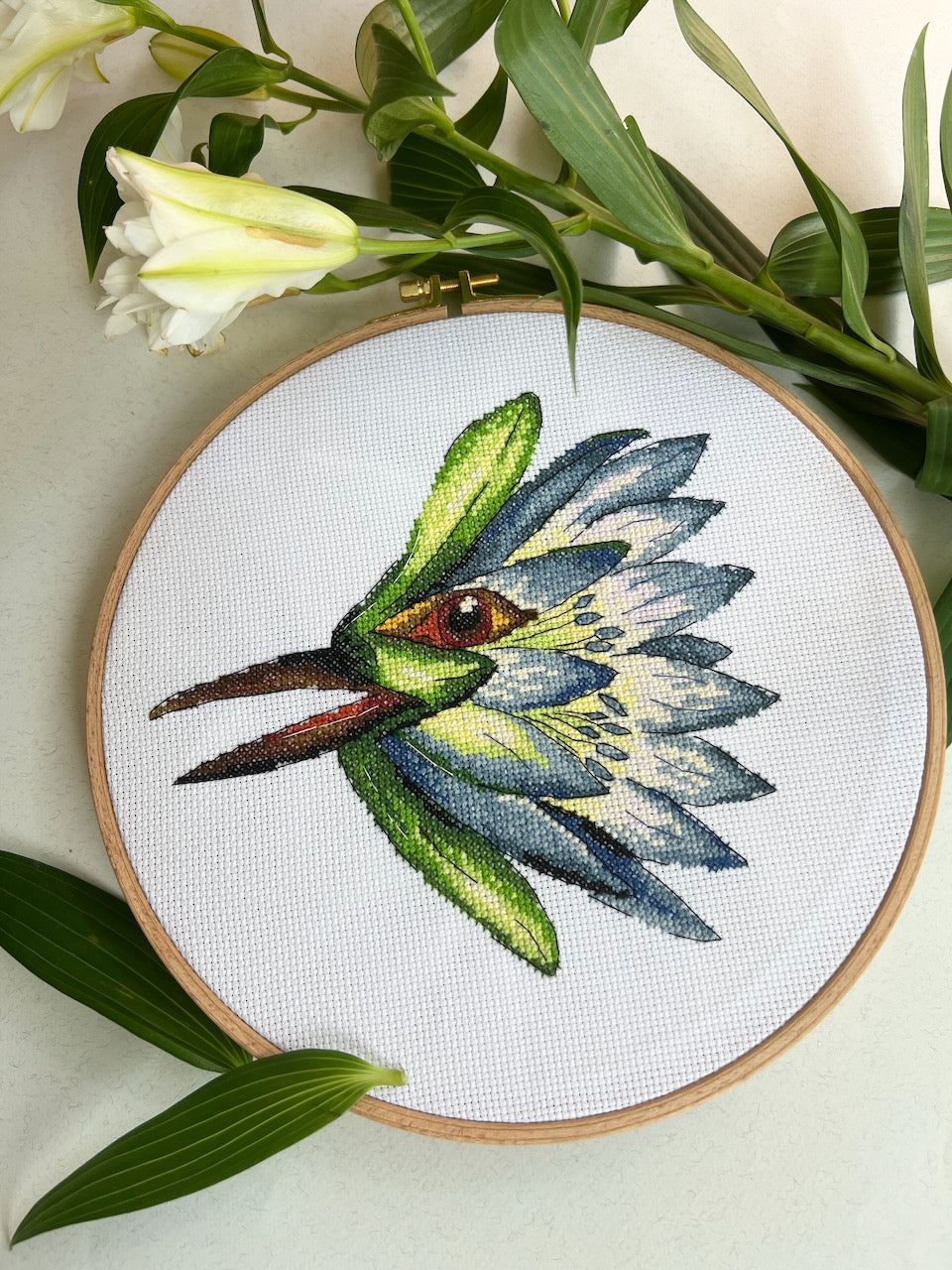 Bird-Lily - cross stitch pattern