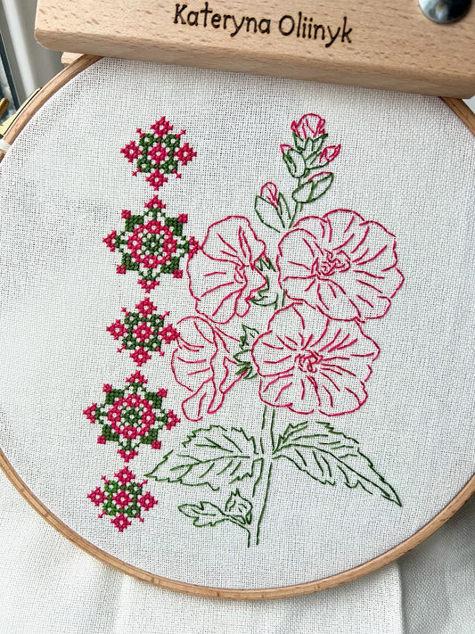 Hollyhocks - cross stitch pattern