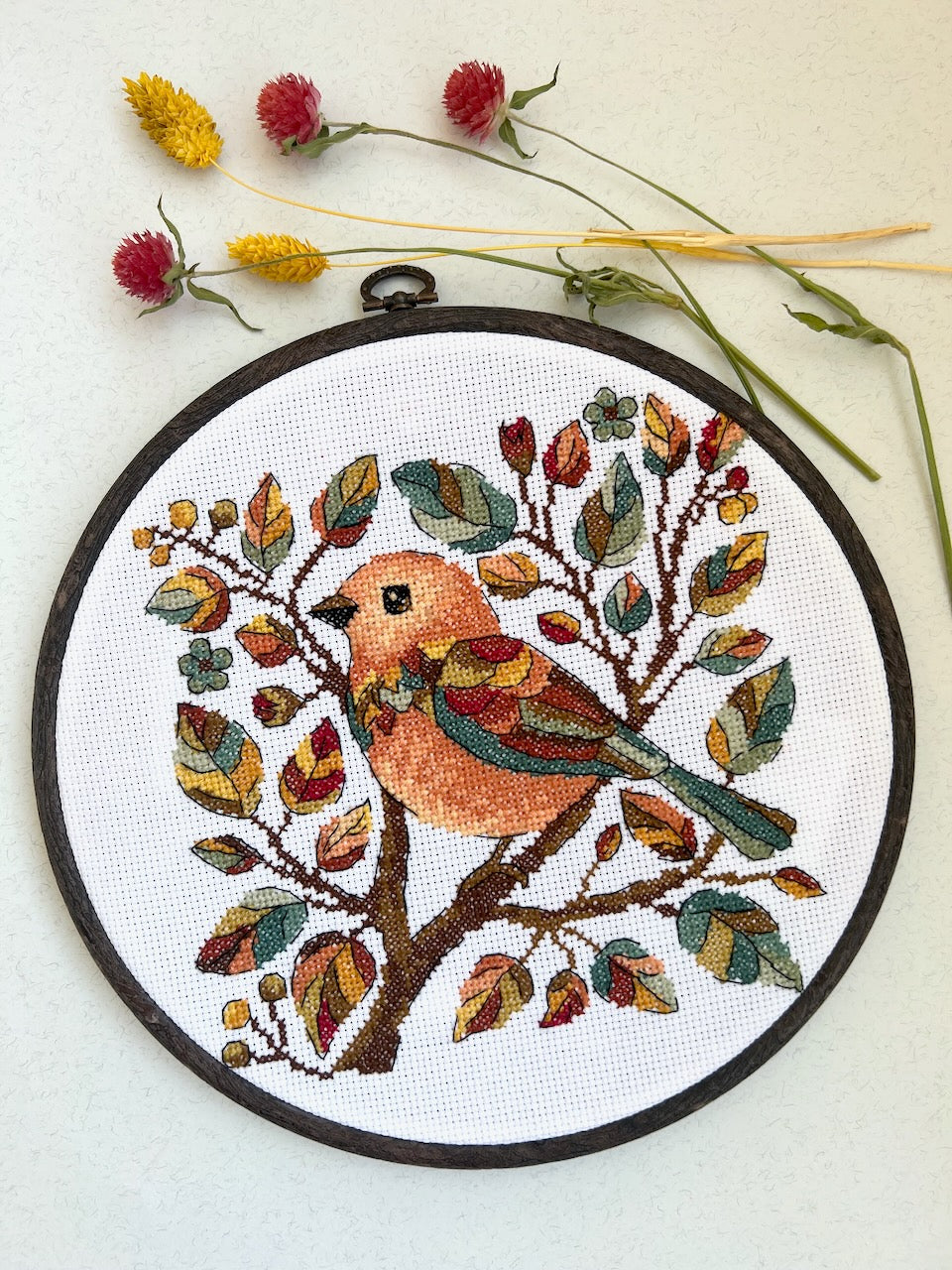 Autumn bird - cross stitch pattern