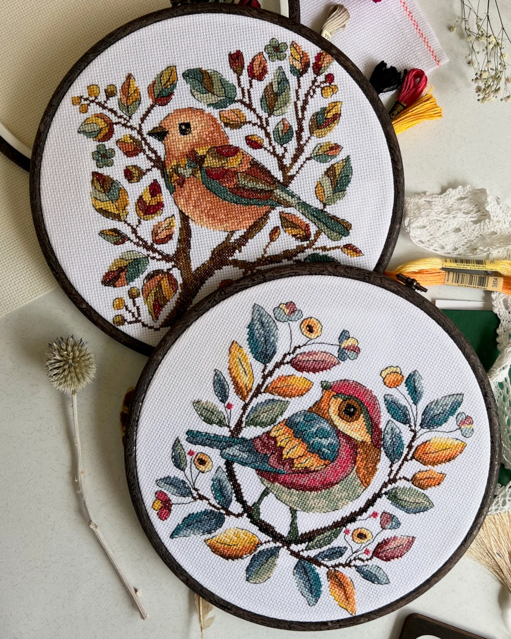 red bird easy cross stitch pattern