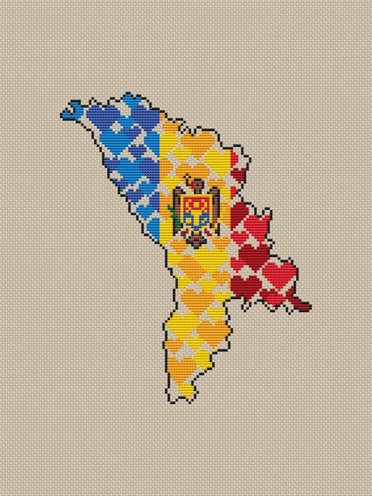 Moldova - cross stitch pattern