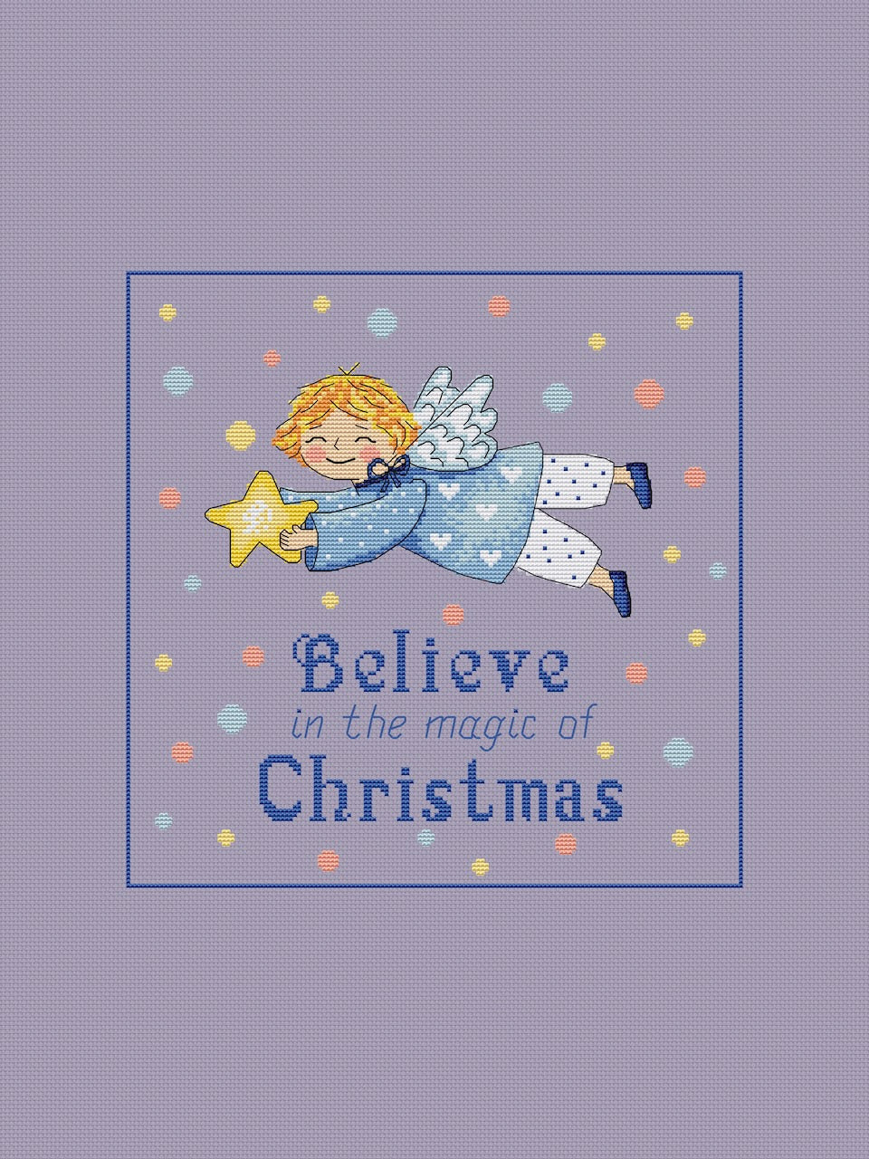 Christmas angel cross stitch pattern