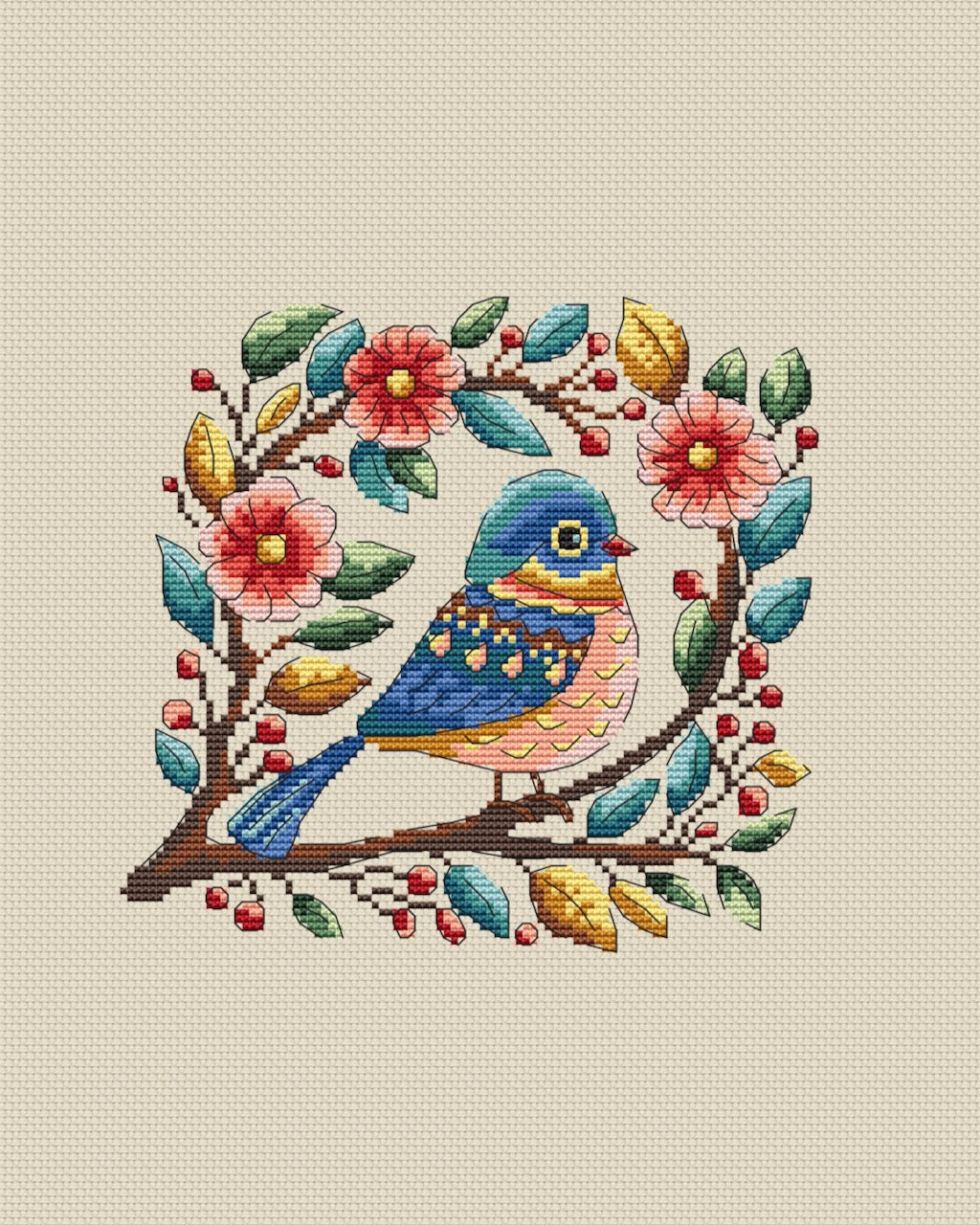 funny bird cross stitch pattern