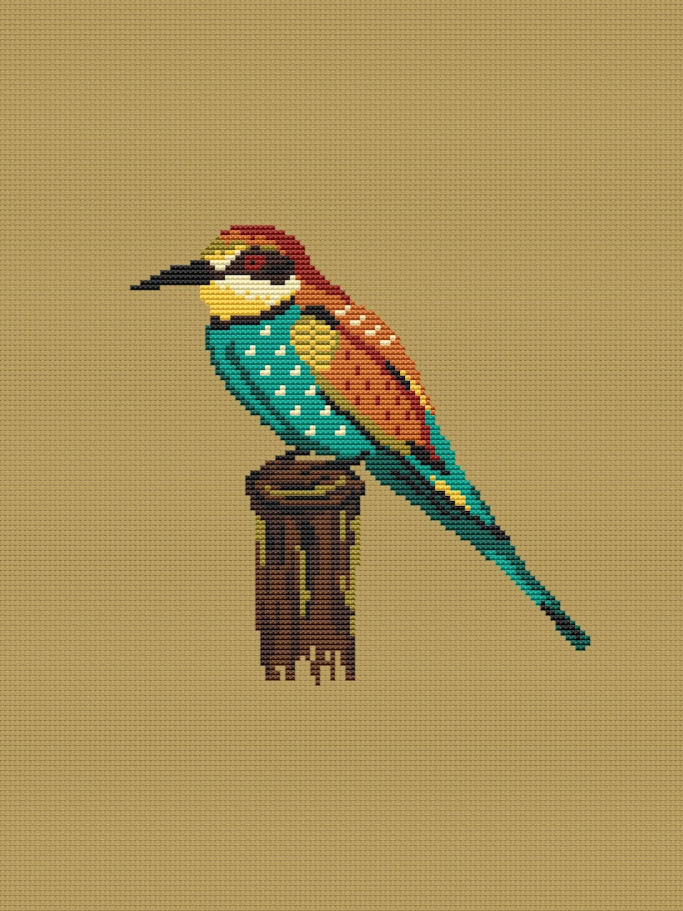 Bee Eater - cross stitch pattern