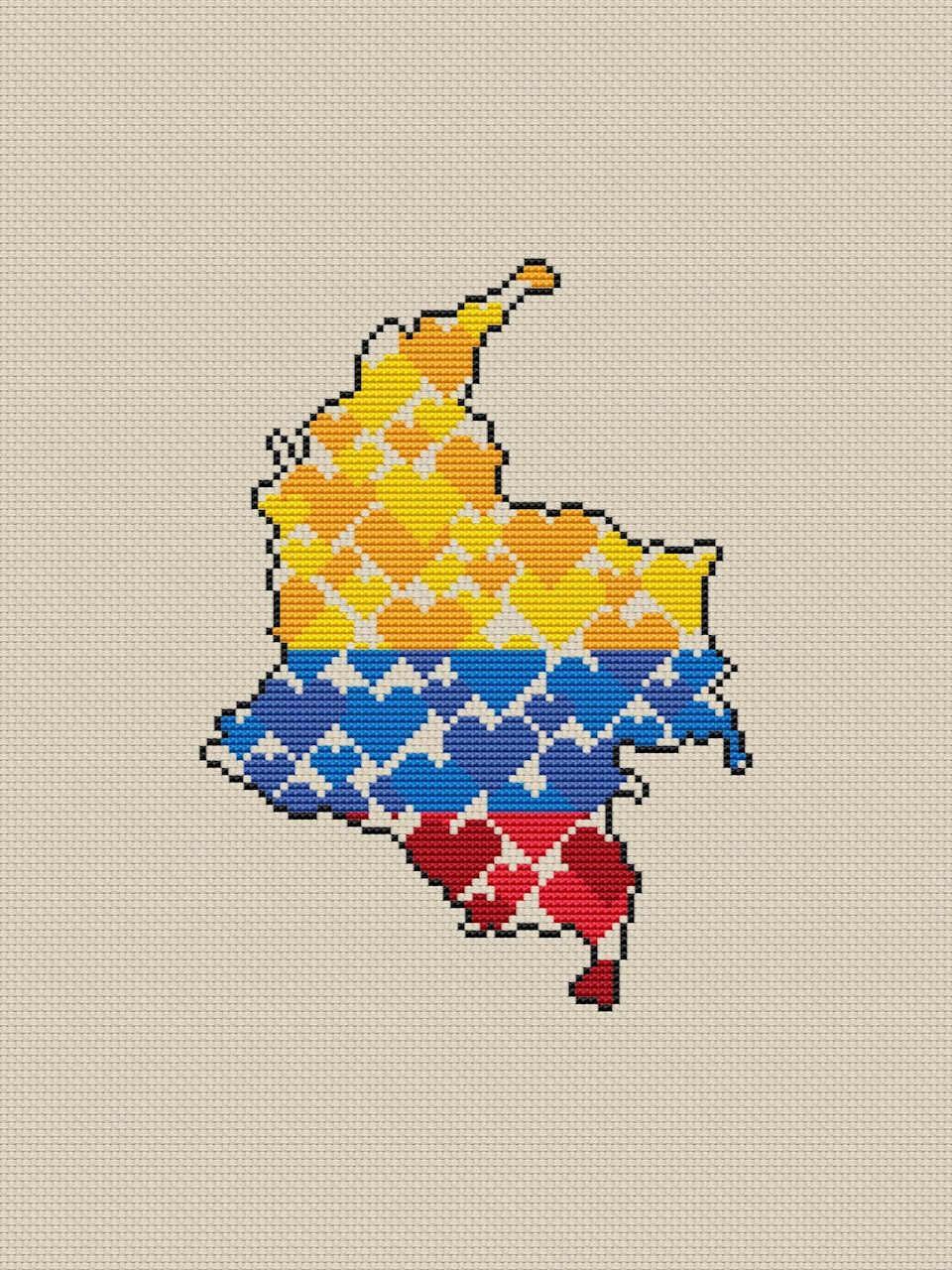 Colombia - cross stitch pattern