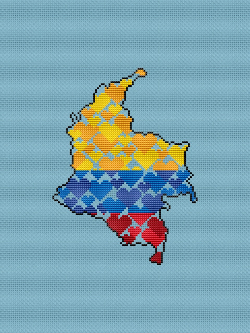 Colombia - cross stitch pattern