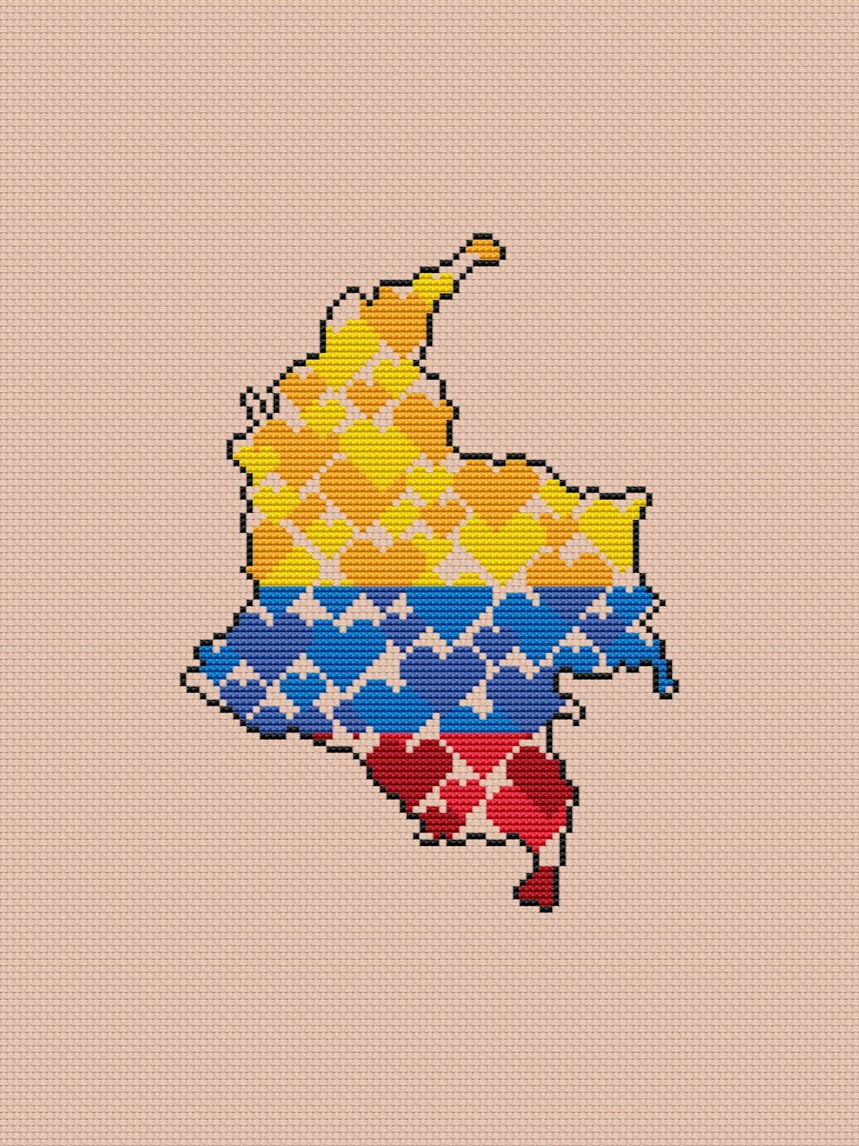 Colombia - cross stitch pattern