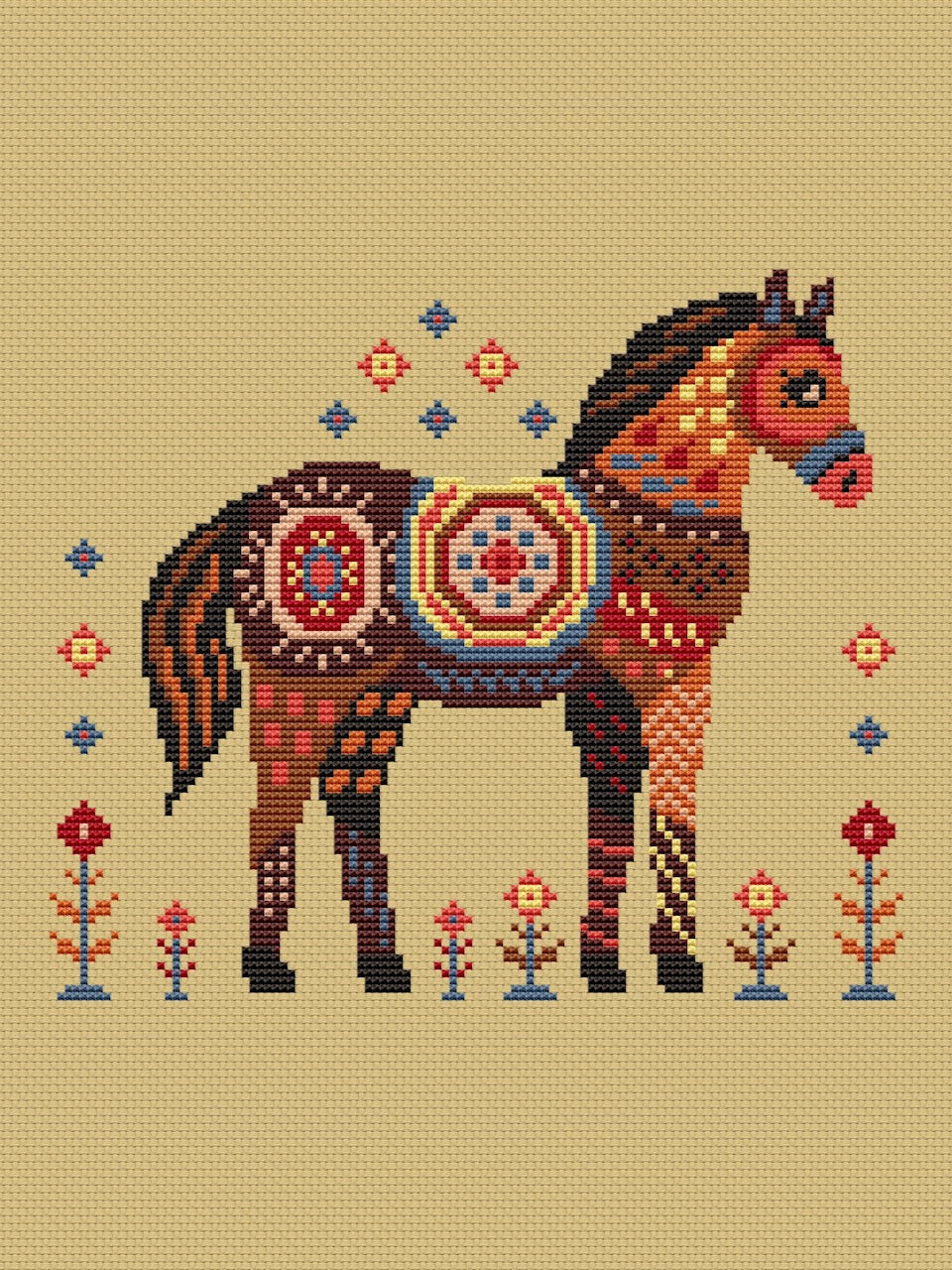 Dark Horse - cross stitch pattern