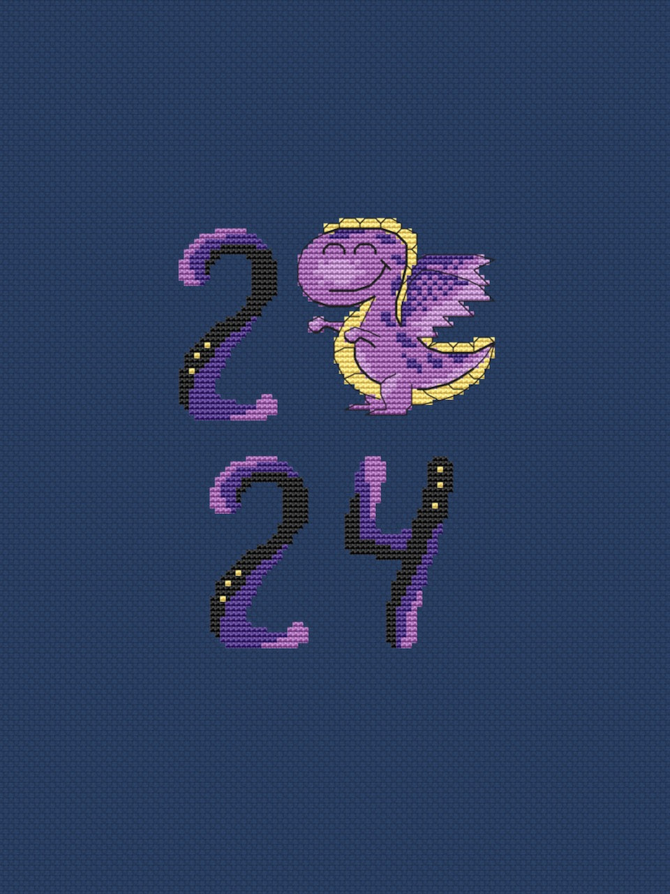 cute dragon 2024 cross stitch pattern