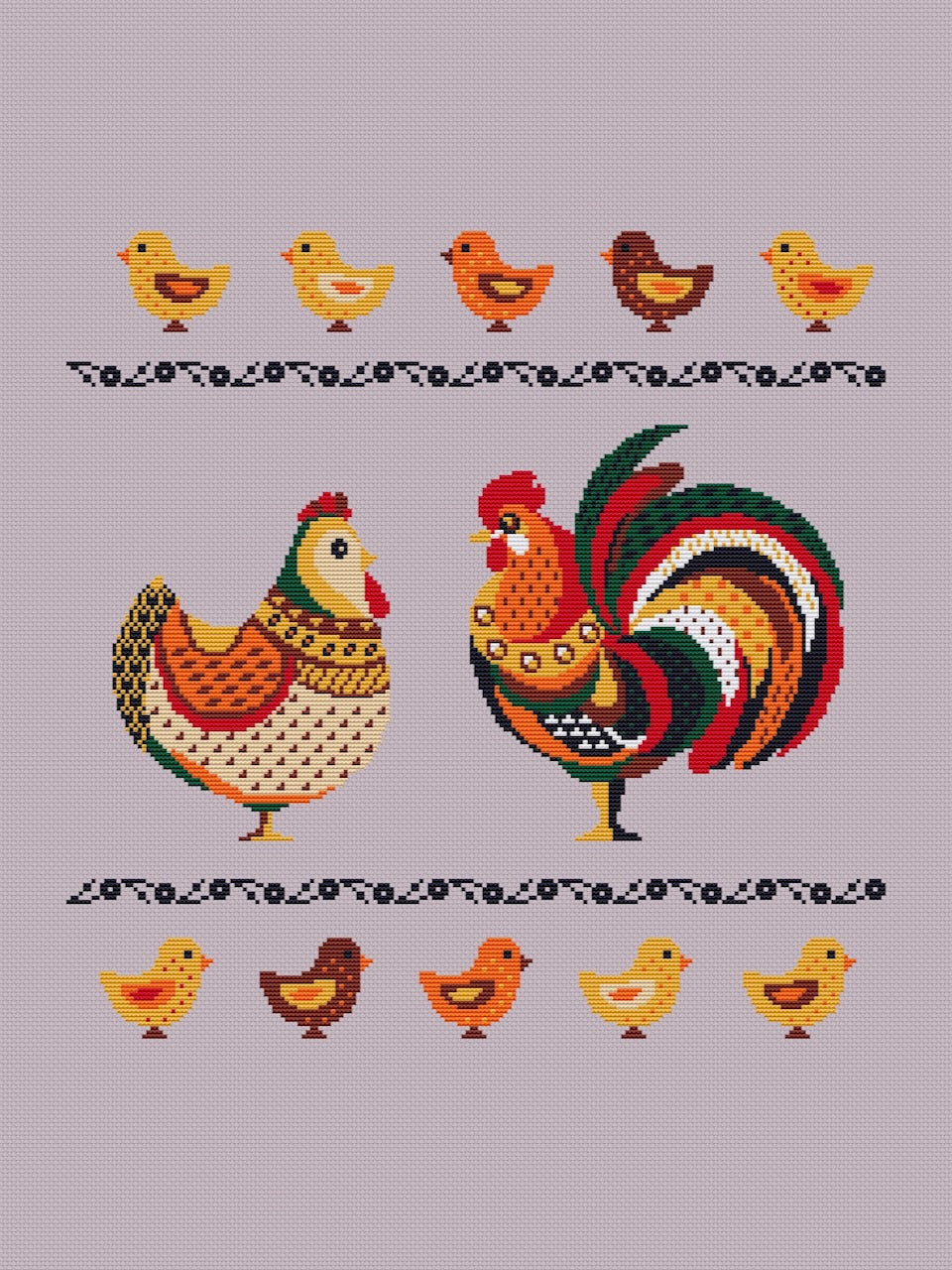 primitive bird cross stitch